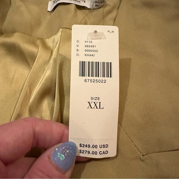 NWT Anthro Mon Renn Leone Khaki Notch Collar Long Sleeve Blazer Jacket XXL - Picture 8 of 17